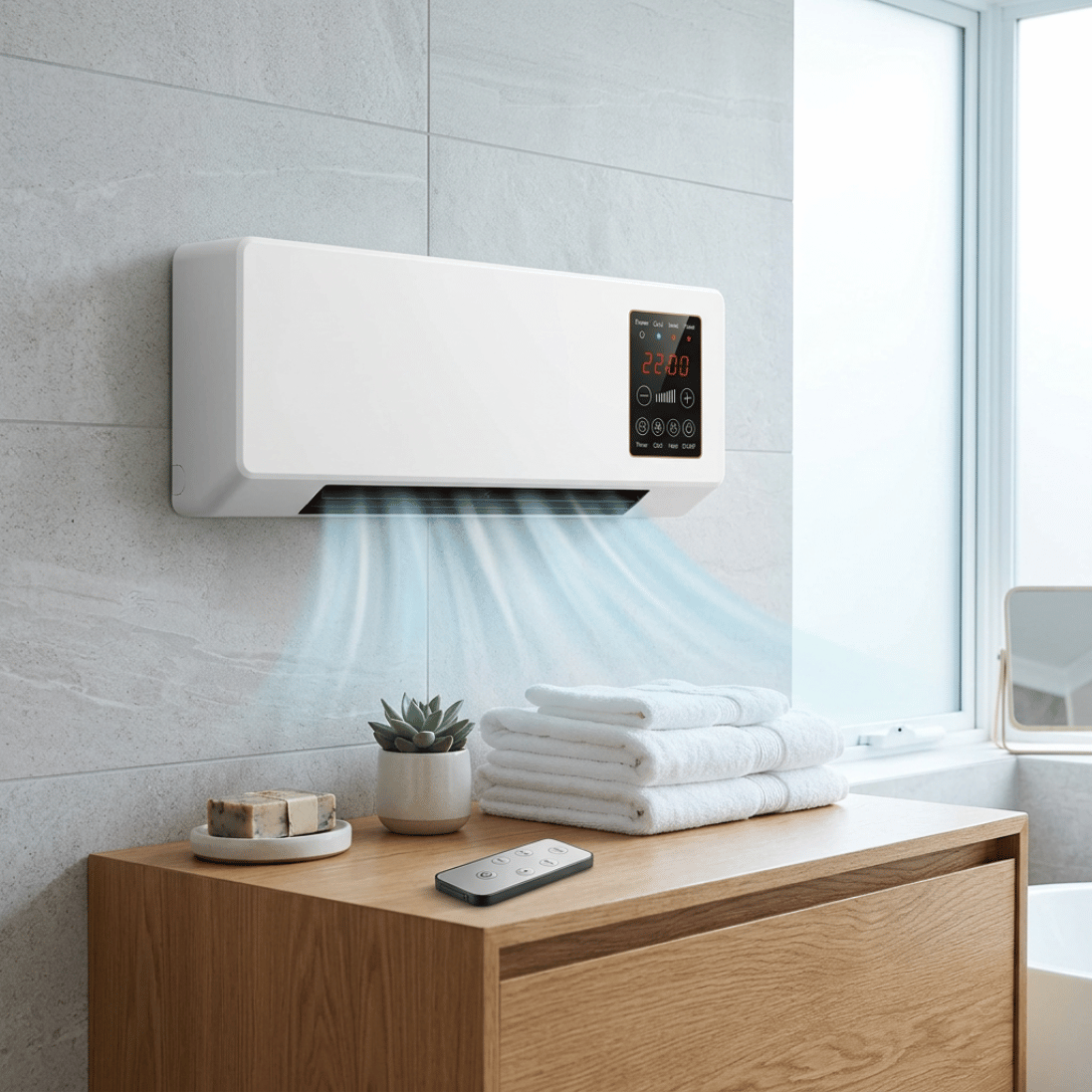Gabrys 2-in-1 Wall Mounted Fan Heater – 1800W & Remote