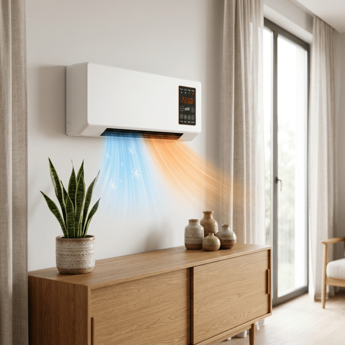 Gabrys 2-in-1 Wall Mounted Fan Heater – 1800W & Remote