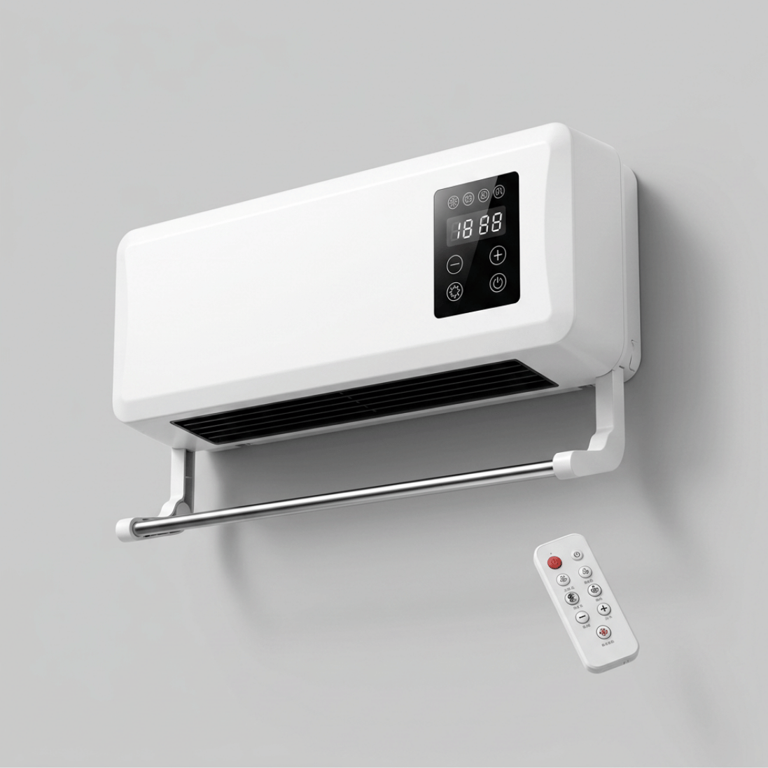 OCS Wall Fan Heater & Air Cooler – Drying Rack & Remote