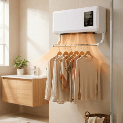 OCS Wall Fan Heater & Air Cooler – Drying Rack & Remote