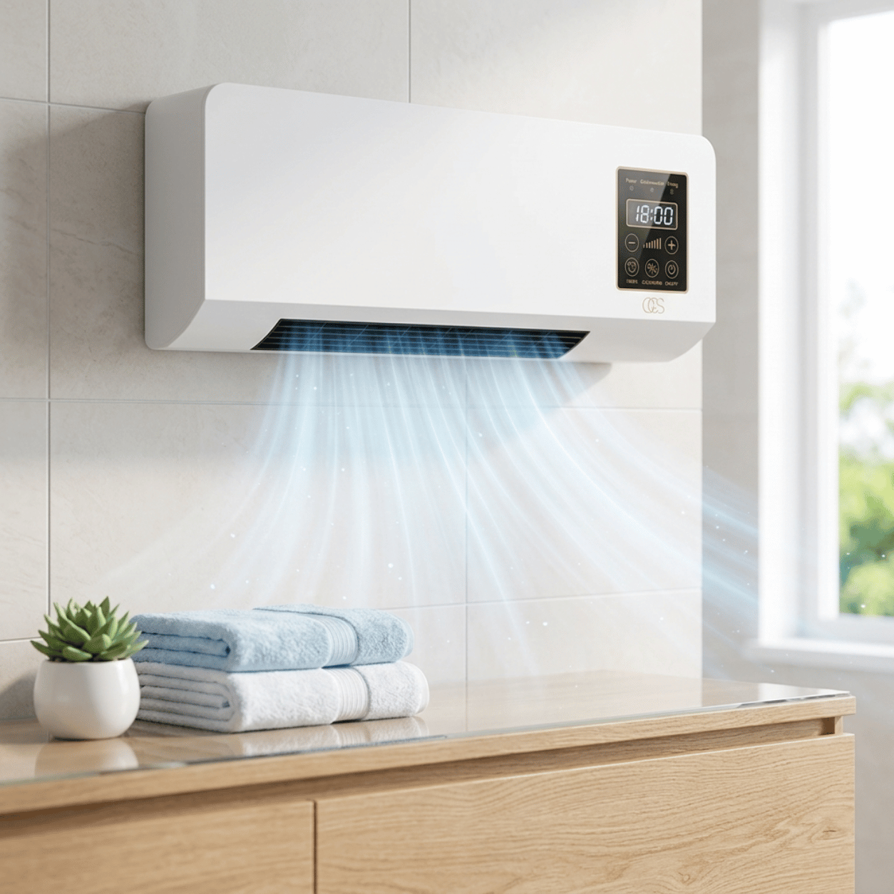 Wall Fan Heater with Remote – Heating & Cooling