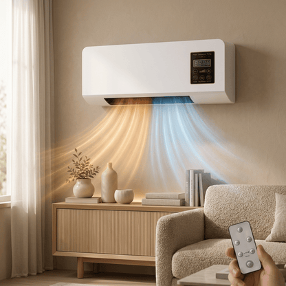 Wall Fan Heater with Remote – Heating & Cooling